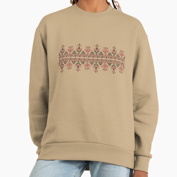 Palestinian Tatreez Black-Red Embroidery Art Pattern 5 Sweatshirt