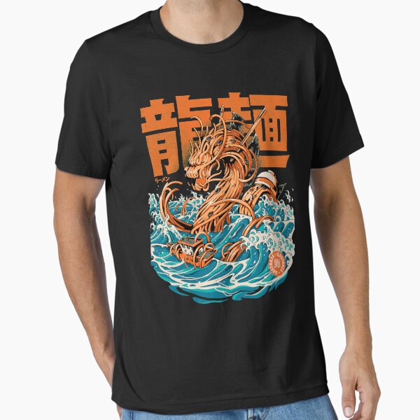 Black Great Ramen Dragon off Kanagawa T-Shirt