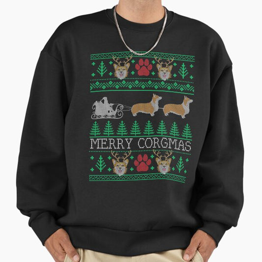 Title:- Funny Corgi Dog Lover Owner Corgi Ugly Christmas Sweater Sweatshirt
