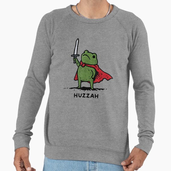Huzzah Frog With Sword Lightweight Sweatshirt