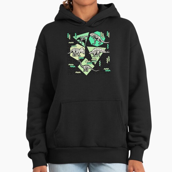 Neon Skeleton Dinosaur Pattern Hoodie