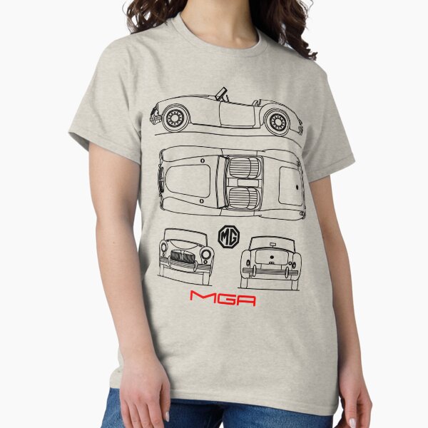The MGA Sports Car Blueprint T-Shirt