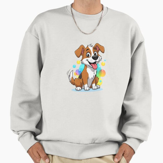 Happy Dog Colorful Bubbles — Cartoon Cute Dog Happy Gift Sweatshirt