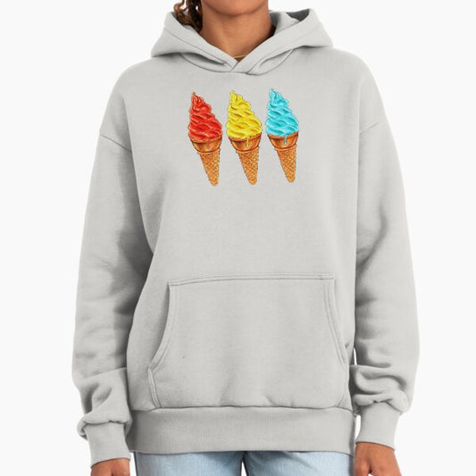 Rainbow Ice Cream Pattern Hoodie