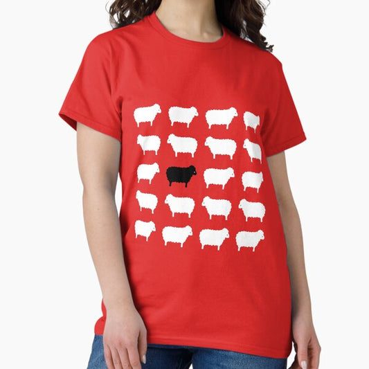 Black Sheep Sweater Pattern T-Shirt
