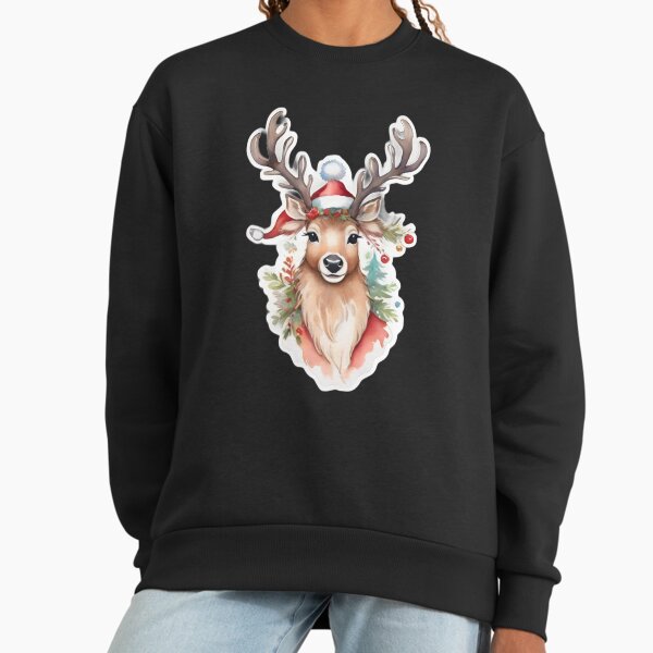The nightmare before christmas.Sticker Reindeer Sweatshirt