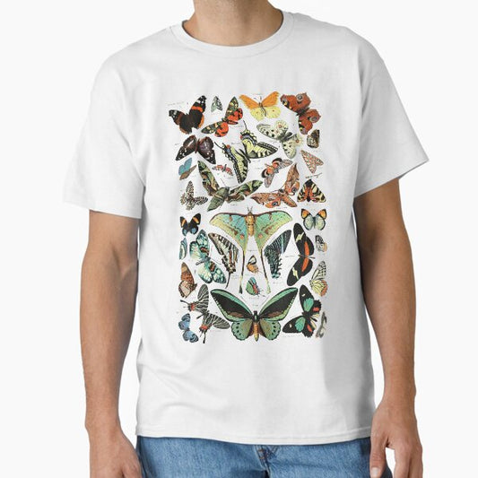 Botanical butterflies pattern T-Shirt