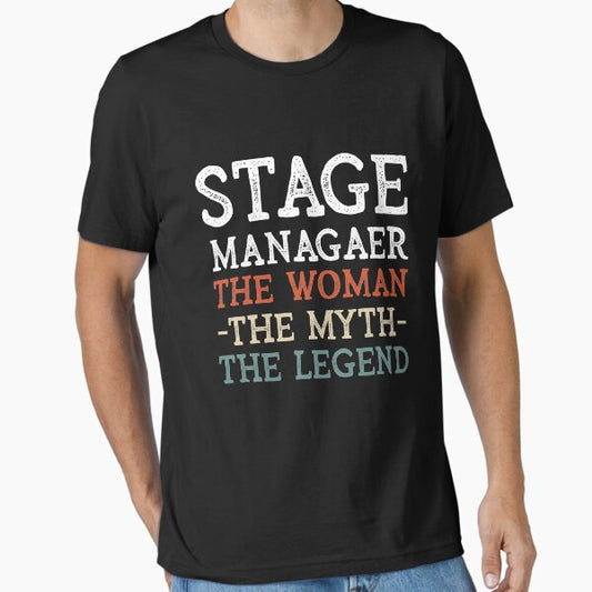 Stage Manager The Woman The Myth The Legend Vintage T-Shirt - Stage Manager Tee Shirt Gift Idea - Women Stage Manager Gift T-Shirt