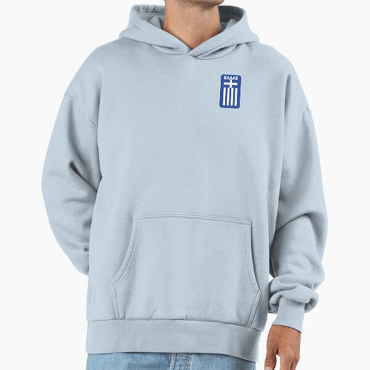 Hellas (in Greek) - Greek Flag Crest Sports Emblem Hoodie