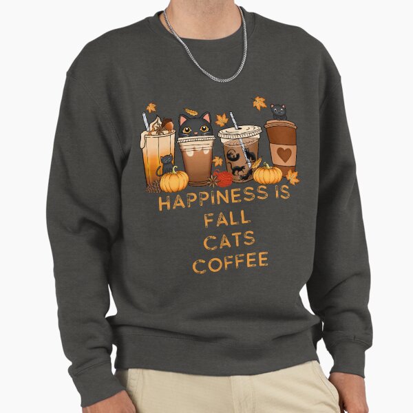 Happiness Is Fall Cats And Coffee Sweatshirt