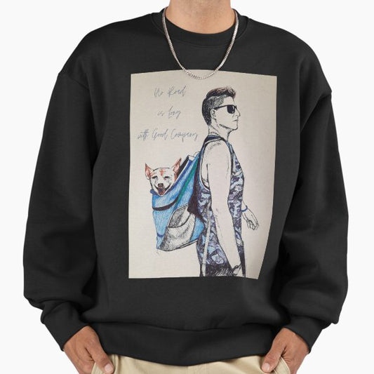 Hiking with Chihuahua in Backpack Sweatshirt