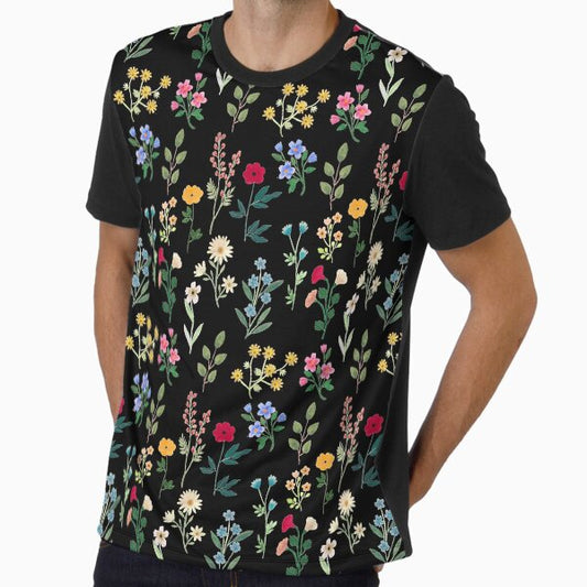 Spring Botanicals Black Graphic T-Shirt