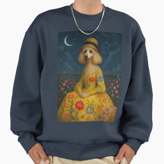 Elegant poodle lady in the moonlight Sweatshirt
