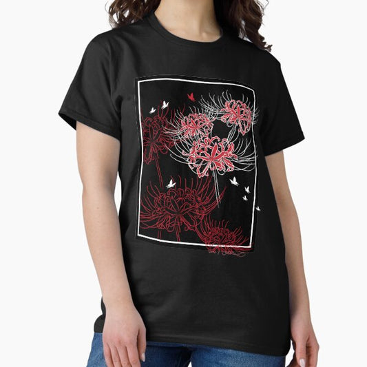Spider Lily Butterfly Design T-Shirt