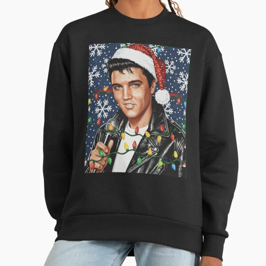 Elvis the Pelvis Claus – 1950s Funny Ugly Christmas Sweater Art Sweatshirt