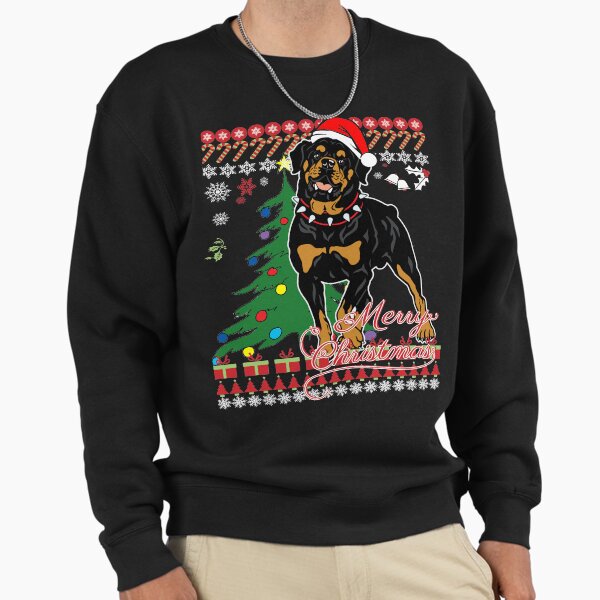 Ugly Christmas Sweater For Rottweiler Dog Lover Xmas Gift - Ladies T Shirt Sweatshirt