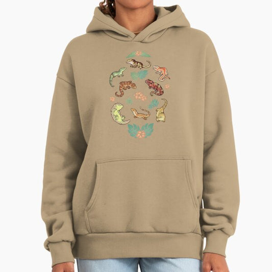 Gecko family in yellow Hoodie