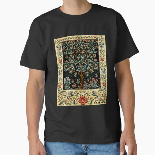 The Tree of Life Midnight Floral Tapestry T-Shirt