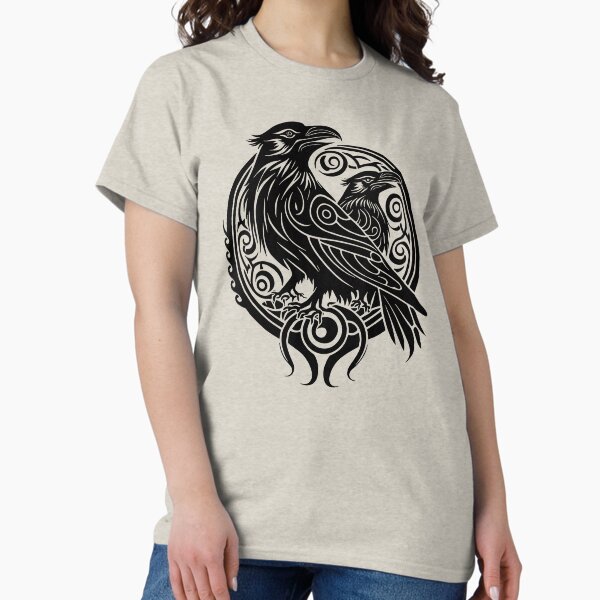 Two Ravens, Silhouette, Legendary Animals, Tribal, Art T-Shirt