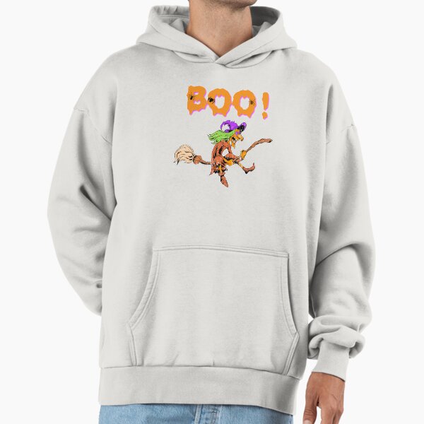Boo! crazy Witch on Broom Halloween Holiday T shirt Hoodie