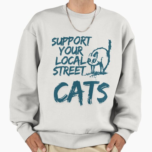 Alley Cat Advocate - Cat Lover Art Design by Egyape Sweatshirt