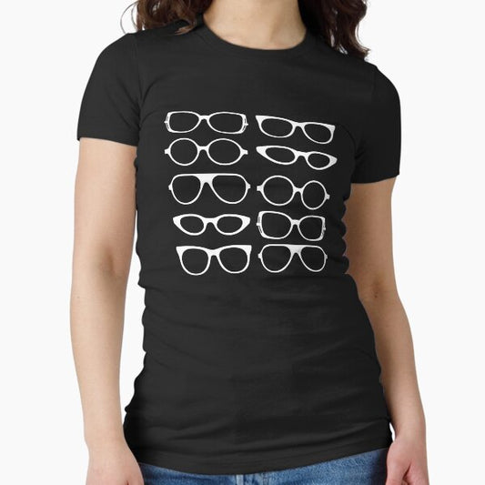 Eyeglasses pattern 2 | optician gift Fitted T-Shirt