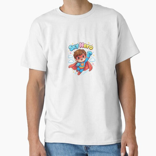 Cute Sky Hero Super Boy - Kawaii Flying Superhero T-Shirt