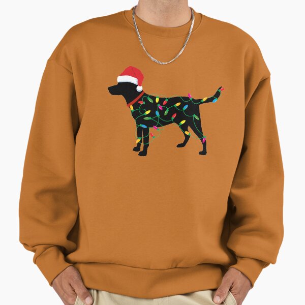 Christmas Labrador Retriever in Santa Hat Christmas Lights Holiday Dog Gift Santa Dog Sweatshirt