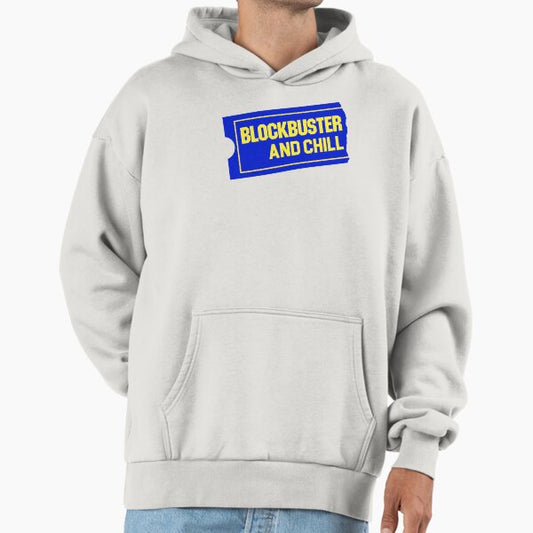 BLOCKBUSTER and CHILL - Movie Store VHS Nostalgia - Be kind REWIND - Throwback DVD rental - retro movie Hoodie