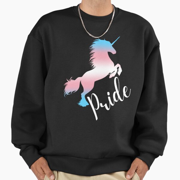 LGBTQ Pride, Unicorn in Transgender Flag Colors Sweatshirt