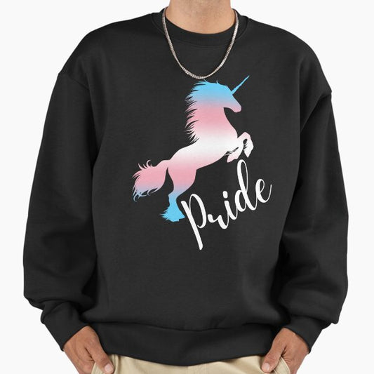 LGBTQ Pride, Unicorn in Transgender Flag Colors Sweatshirt