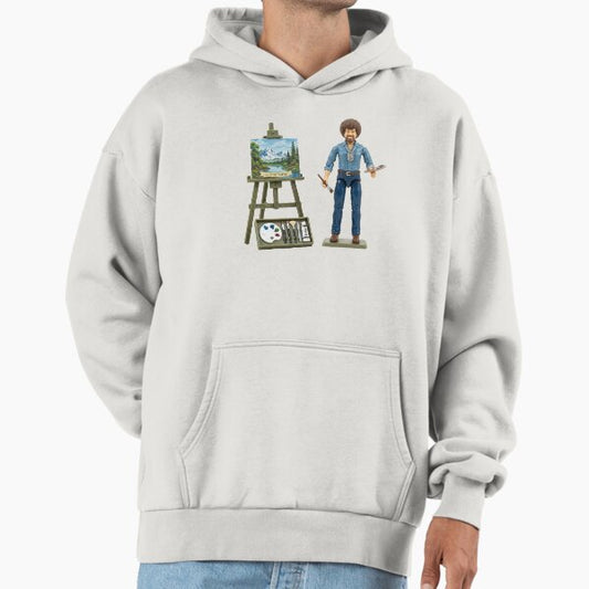 A Real American Artist: 80s Style Bob Ross Figure Hoodie