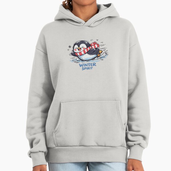 Cute Penguin Winter Spirit Design Hoodie