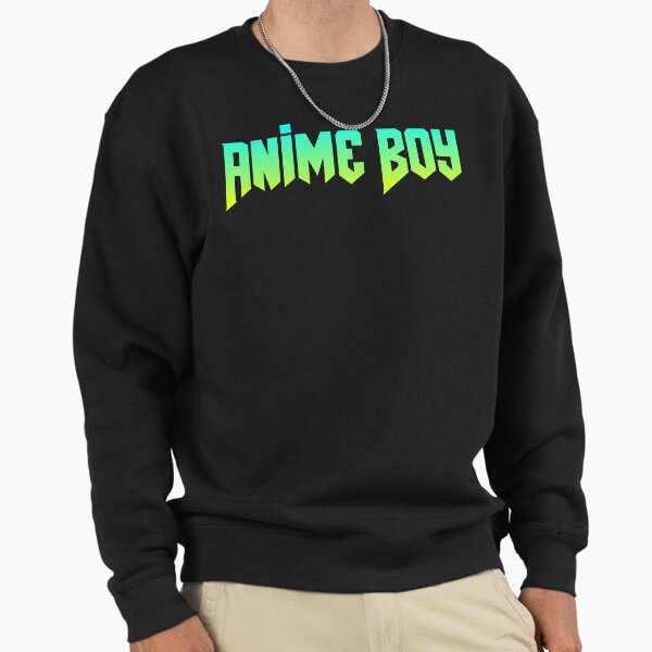 Anime Boy, Yellow and Green Typography Sweatshirt