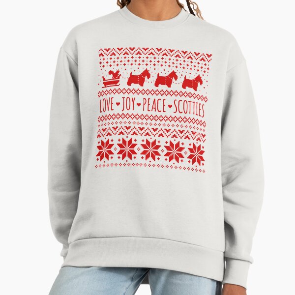 Scottish Terrier Silhouettes Christmas Pattern | Scottie Dogs Holiday Sweatshirt