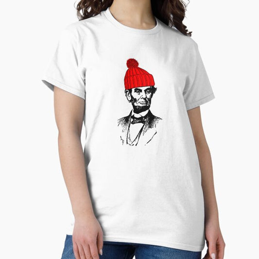 Abe Lincoln Wearing Beanie T-Shirt