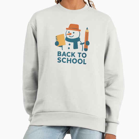 Winter Back to School Snowman with Notebook and Pencil Sweatshirt