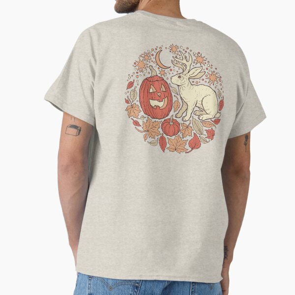 Halloween Friends | Jackalope and Jack-O-Lantern Autumn Art T-Shirt