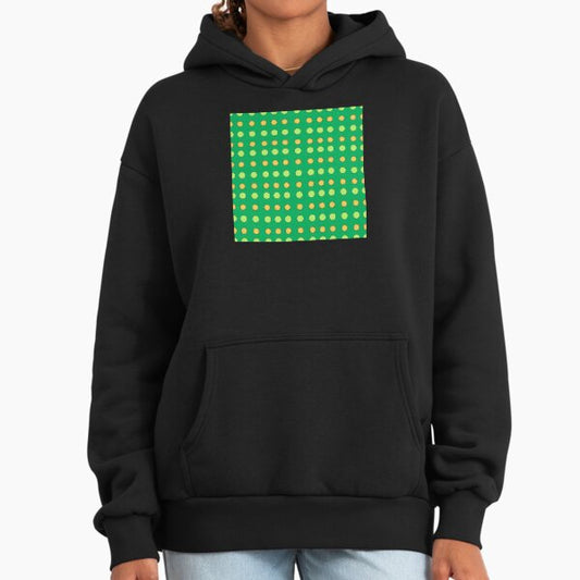 Lime Decagons and Yellow Stars on Green background pattern Hoodie