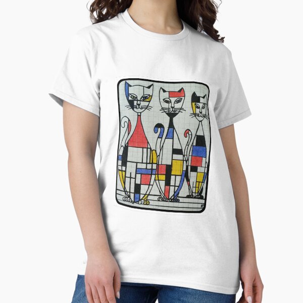Mid Century Mondrian Cats T-Shirt