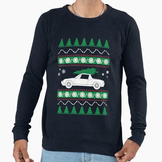 Porsche 914 Ugly Christmas Sweater Lightweight Sweatshirt