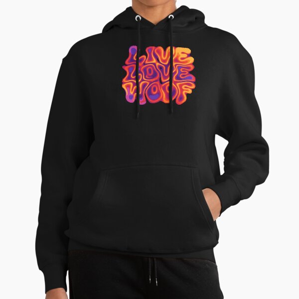 Live Love Woof Typography Hoodie
