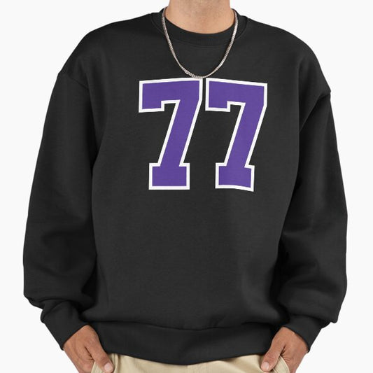 Seventy-Seven Purple Jersey Number Sports 77 Sweatshirt
