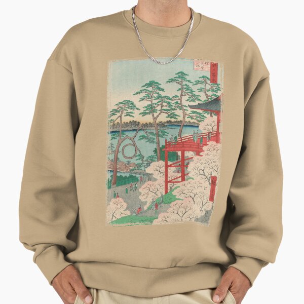Spring Blossoms and Pond Ukiyo-e Japanese Art Sweatshirt