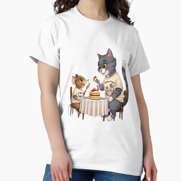 Funny Cat and Mouse Friendship Design – Plot Twist We’re Friends Cute Animal Art T-Shirt