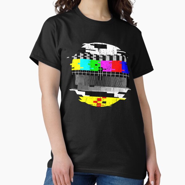 Vintage Glitched TV Test Pattern Graphic T-Shirt