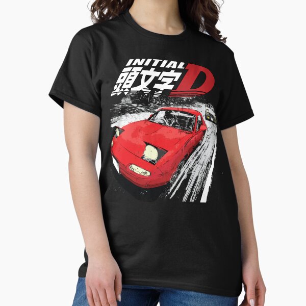 Initial D - Mountain Drift Racing Tandem Takumi Fujiwara AE86 vs Toru Suetsugu's Eunos MX5 miata NA Roadster T-Shirt