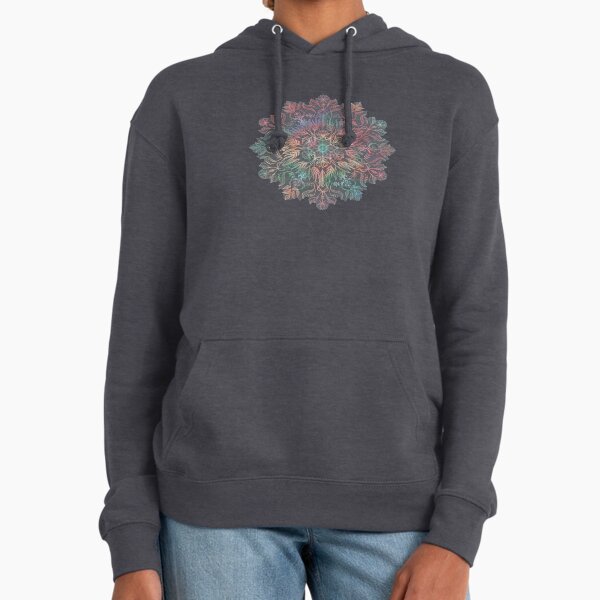 Winter Sunset Mandala in Charcoal, Mint and Melon Hoodie