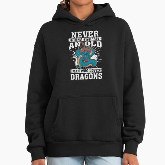 Never Underestimate An Old Man Who Loves Dragons Hoodie