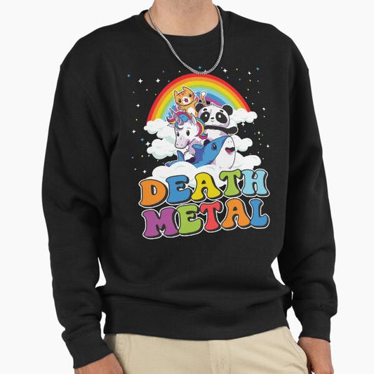 Funny Death Metal Animals Cute Unicorn Rainbow Sweatshirt
